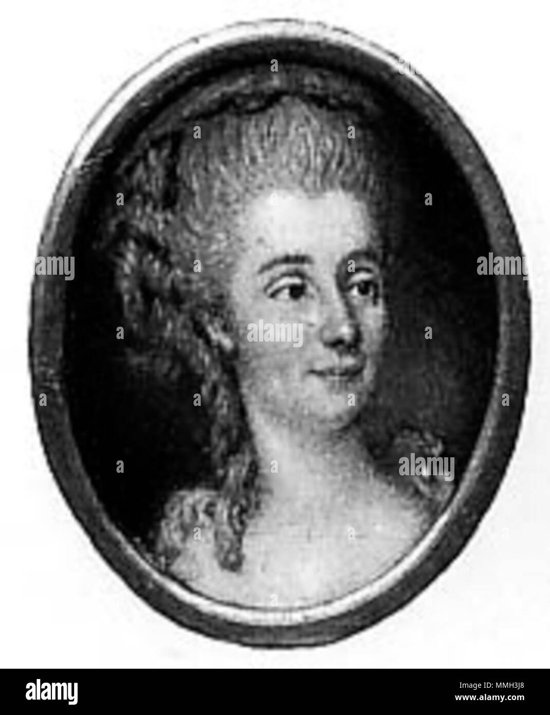 . Portrait of Elisabeth Françoise Sophie de la Live de Bellegarde, Comtesse de Houdetot (1730-1813)  . 18th century. Elisabeth La Live de Bellgarde Stock Photo