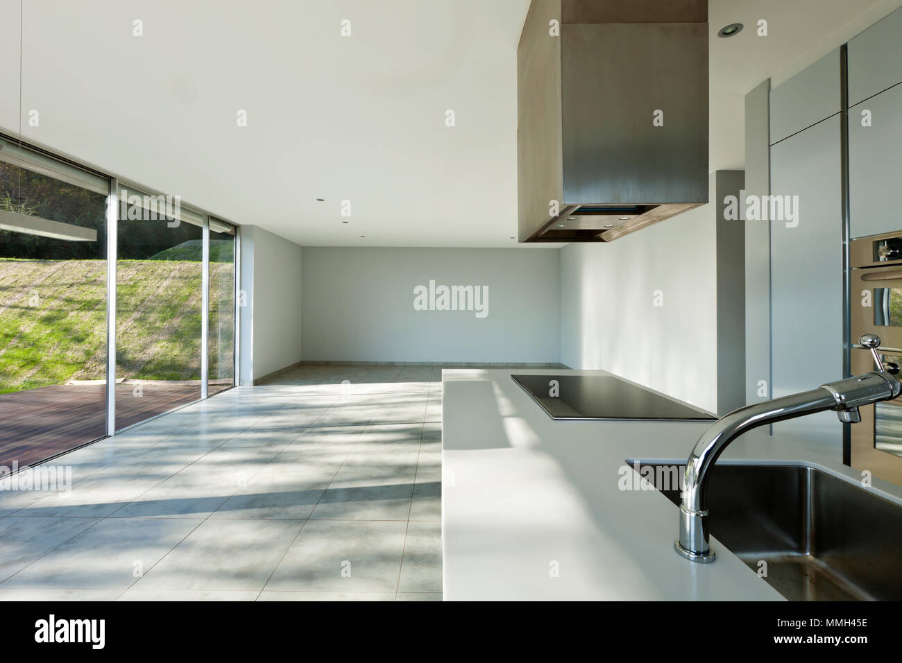 beautiful modern house, view of kitchen Stock Photo - Alamy