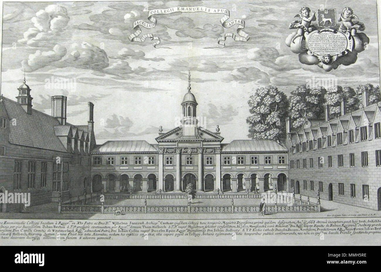 . English: View of the Chapel at Emmanuel College, Cambridge by David Loggan, published 1690  . 1690.   David Loggan  (1634–1692)    Description English artist and engraver  Date of birth/death August 1634 July 1692  Location of birth/death Gda?sk London  Authority control  : Q5236742 VIAF:?88085606 ISNI:?0000 0001 1856 4291 ULAN:?500030441 LCCN:?n84133161 GND:?131599224 WorldCat Emmanuel College Chapel, Cambridge by Loggan 1690 - sanders 6176 Stock Photo