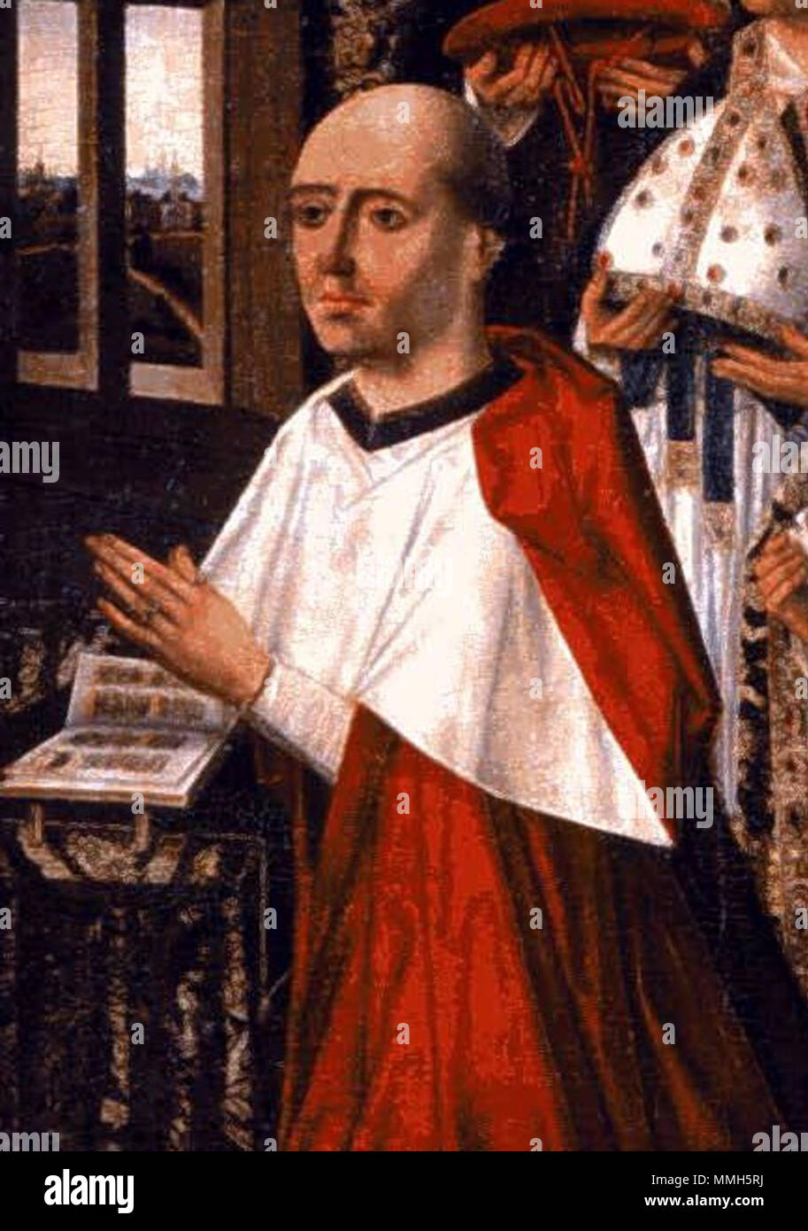 . Italiano: Cardinale Pedro González de Mendoza  . 1484. Maestro de los Luna Cardinal Mendoza Stock Photo