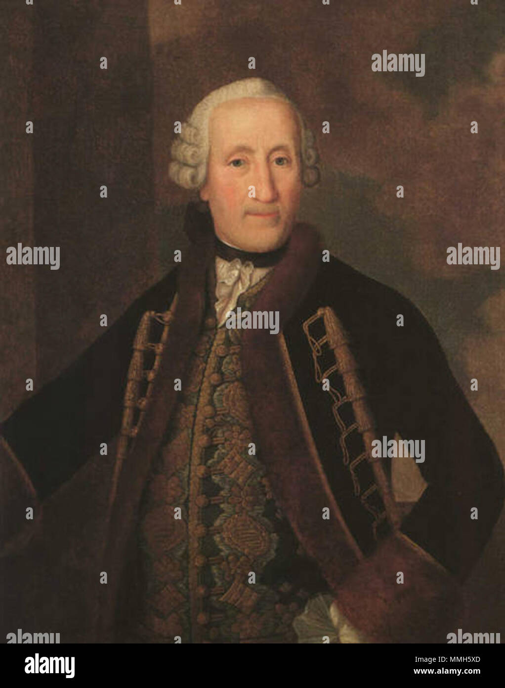 .  English: Portrait of Friedrich-Joachim Stengel (1694-1787) Deutsch: Porträt des Barockbaumeisters Friedrich Joachim Stengel  . 18th century. Friedrich Joachim Stengel anonym 18.Jh Stock Photo