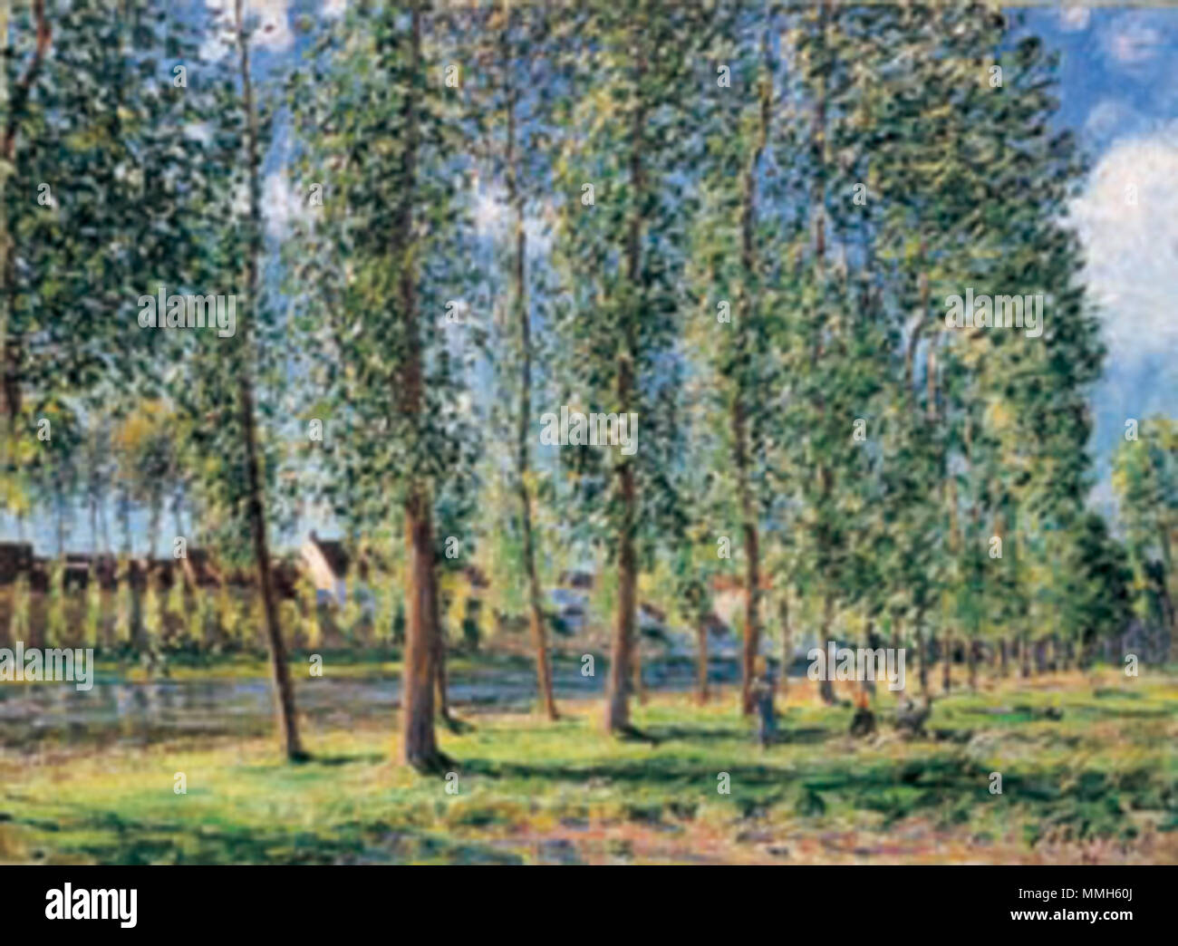 Allée des peupliers de Moret by Sisley Stock Photo - Alamy