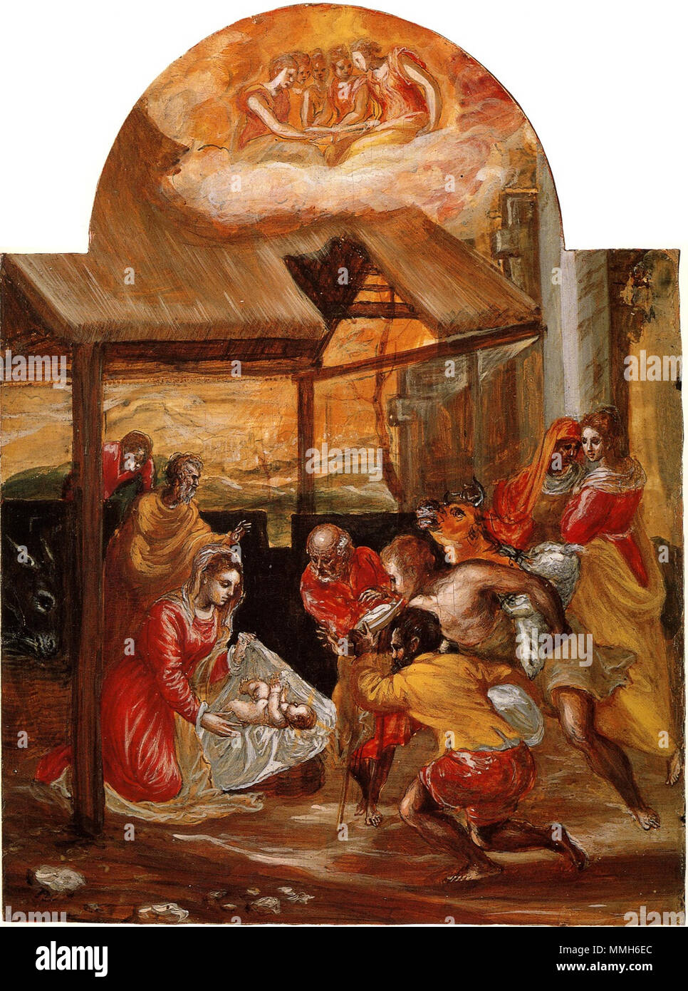 . Italiano: Adorazione dei pastori (Trittico di Modena) . 1568 crica ...