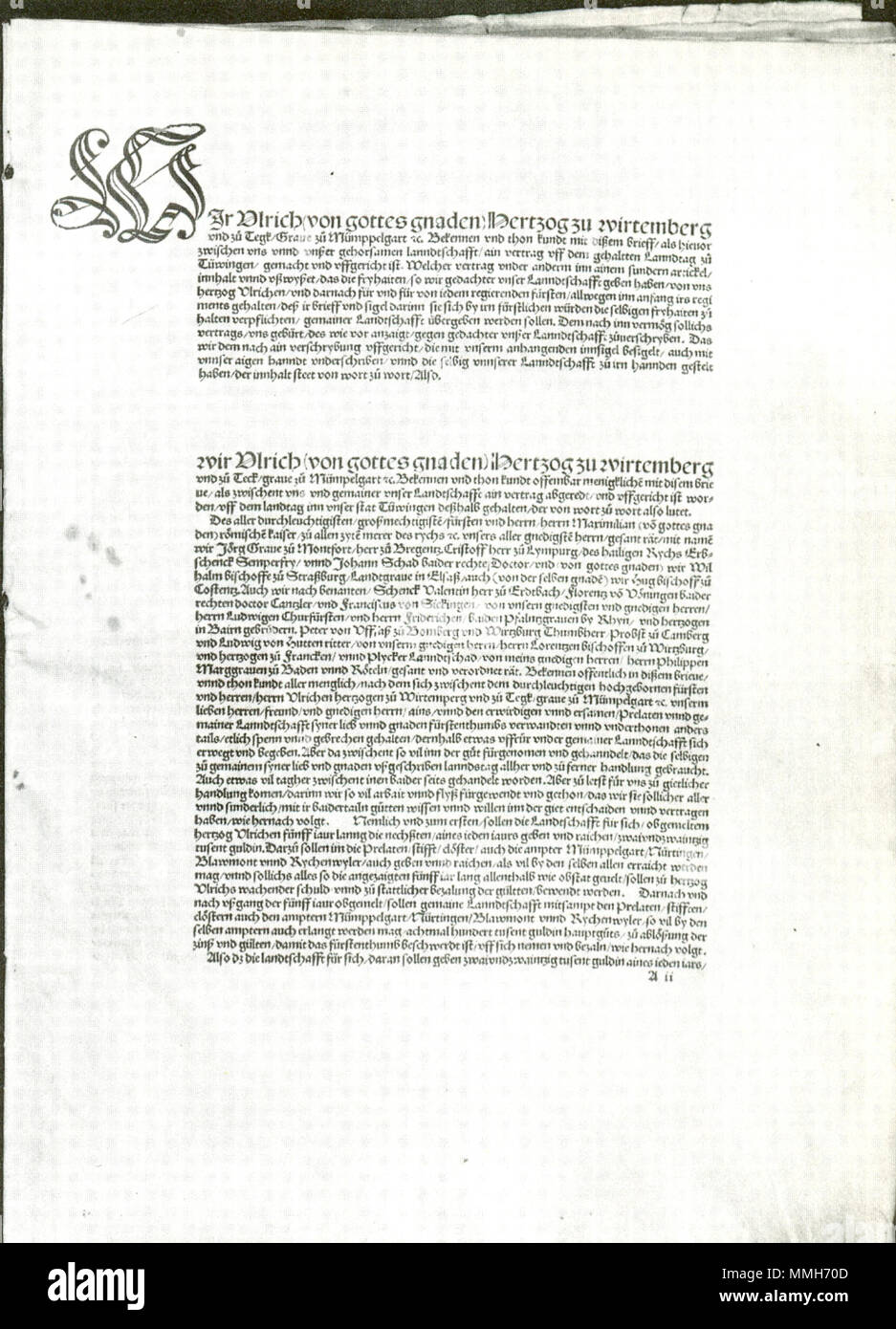 900-123 Tübinger Vertrag Stock Photo