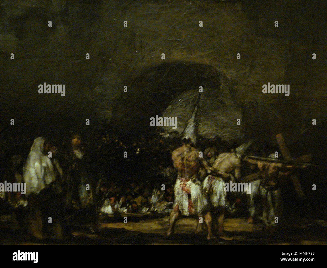 Español: Escena de disciplinantes . circa 1808. Francisco de Goya - Escena de disciplinantes Stock Photo