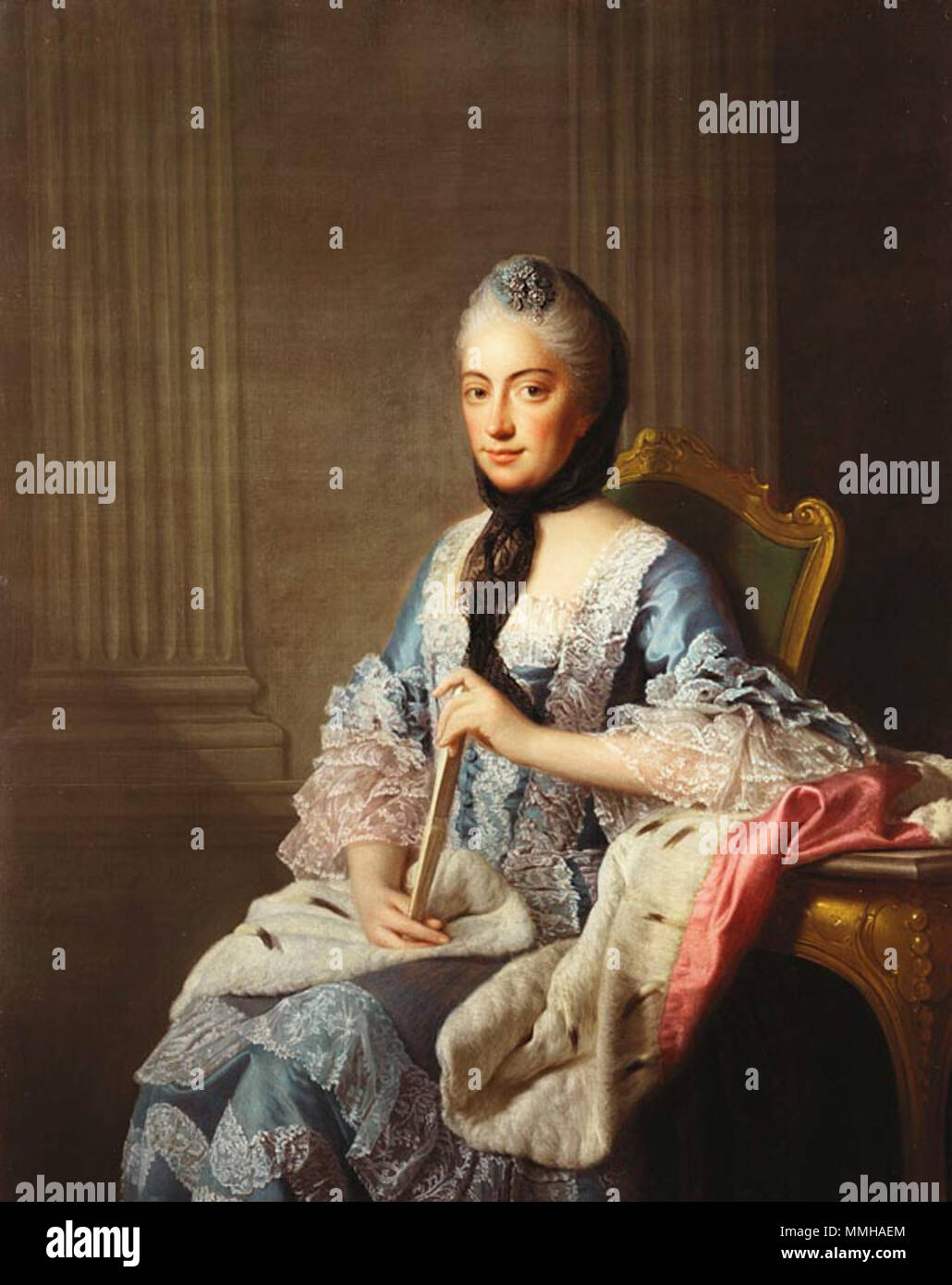 English: Portrait of Princess Elizabeth Albertine of Saxe-Hildburghausen (1713-1761) . circa 1769. Elizabeth Albertine of Saxe-Hildburghausen Stock Photo