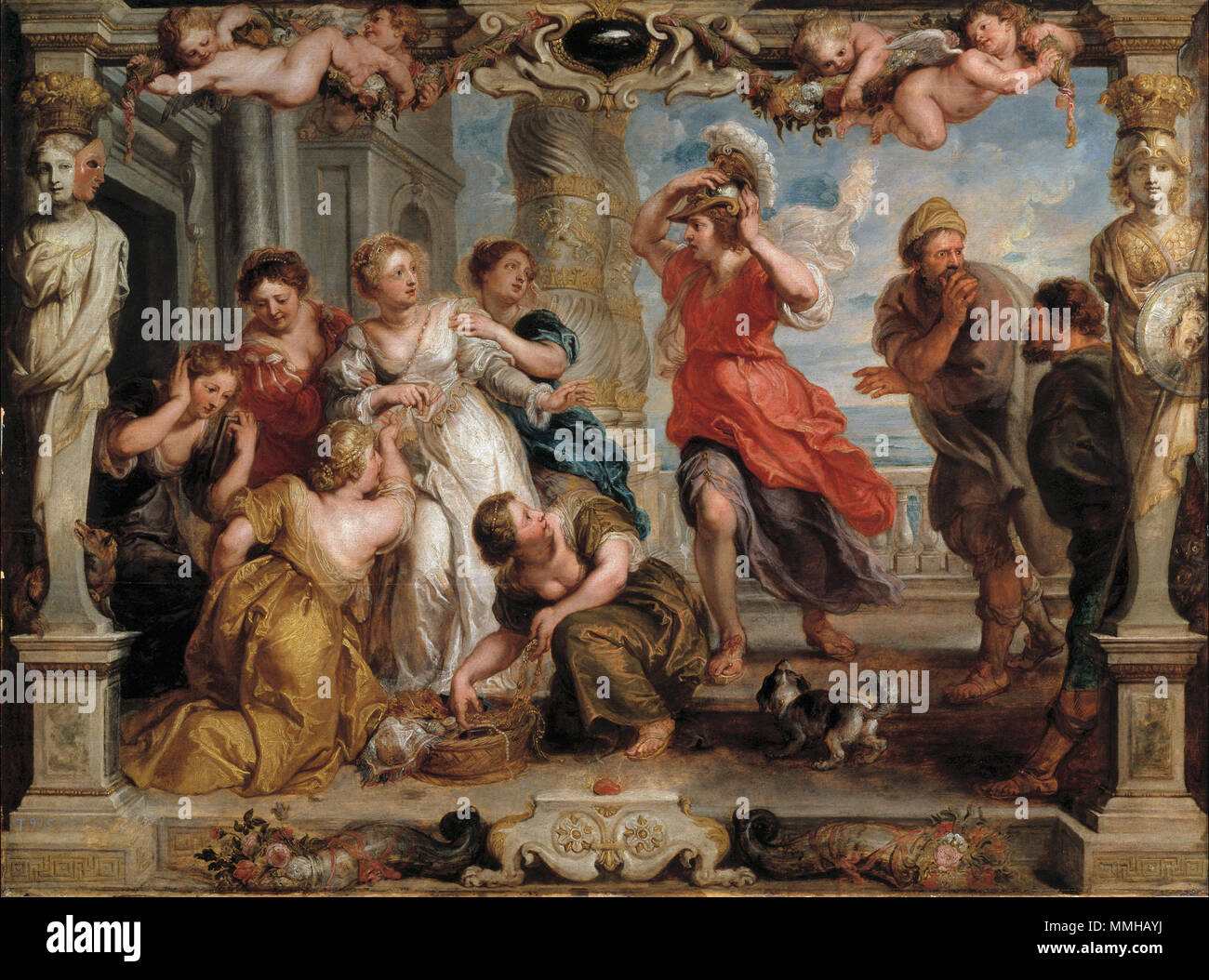 . Italiano: Achilles discovered by Ulysses among the daughters of Lycomedes - modello  . 24 January 2008, 11:01:22.   Peter Paul Rubens  (1577–1640)       Alternative names Rubens, Pierre Paul Rubens, Pieter Paul Rubens, Sir Peter Paul Rubens  Description Flemish painter, sculptor, draughtsman and printmaker  Date of birth/death 28 June 1577 30 May 1640  Location of birth/death Siegen Antwerp  Work location Antwerp (1589-1600), Mantua (9 May 1600-1608), Spain (1603), Antwerp (1608-1640), Netherlands (1612), Paris (23 May 1623-29 June 1623, 4 February 1625-9 June 1625), Calais (November 1626),  Stock Photo