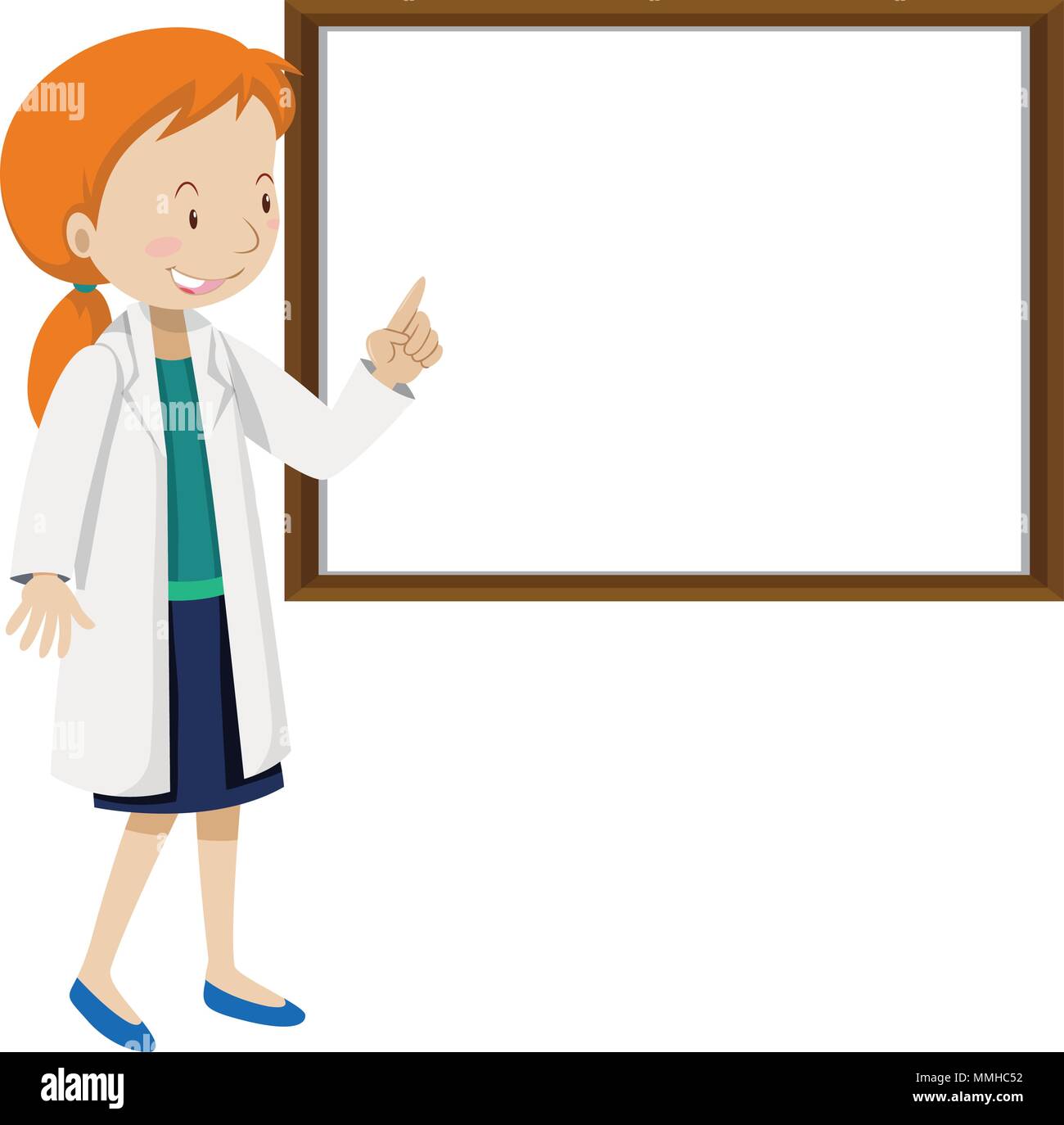 A Doctor and White Board illustration Stock Vector