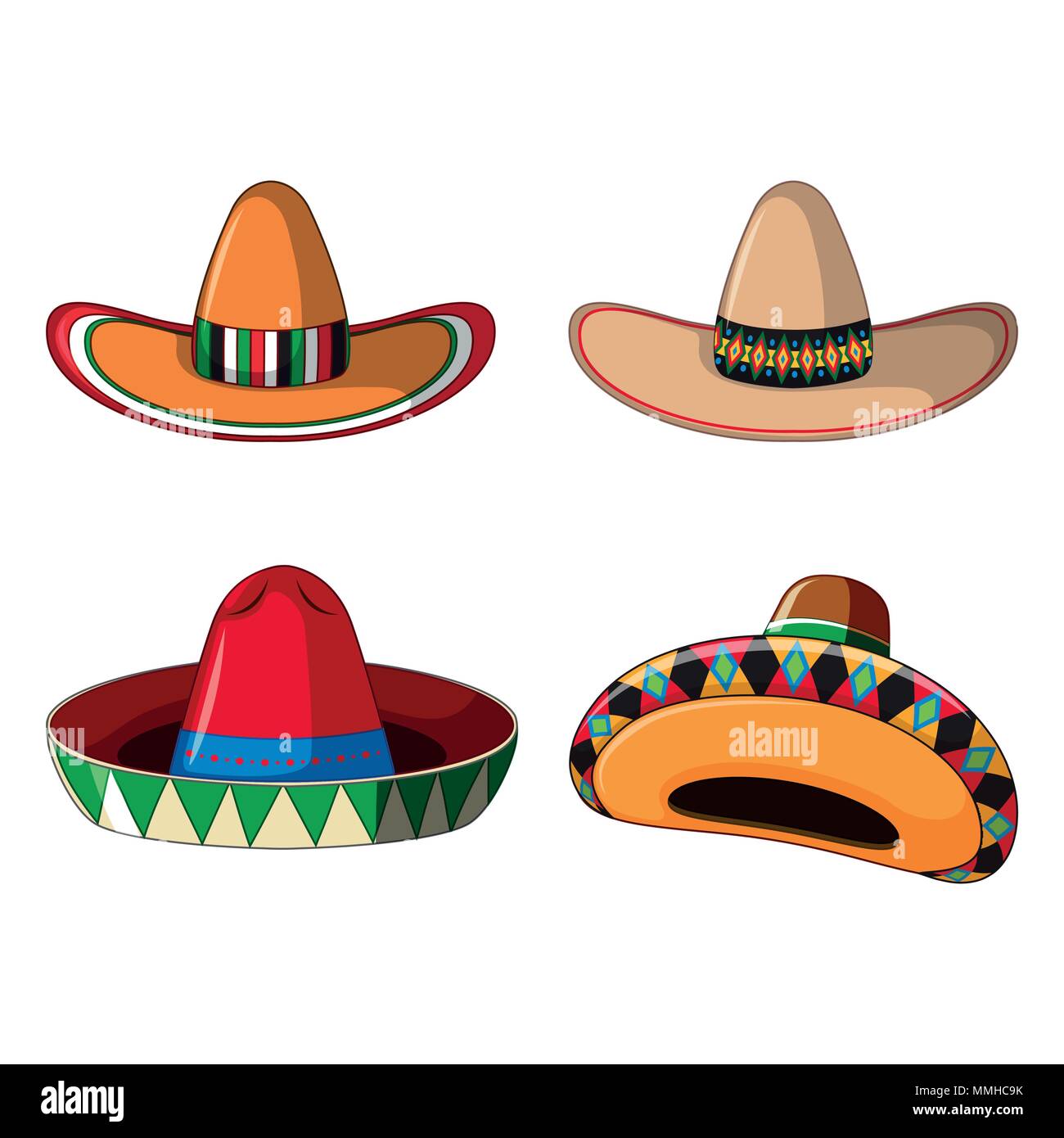 Mexican Sombrero on White Background illustration Stock Vector Image ...