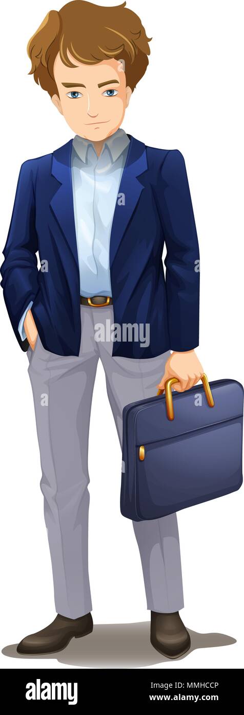 A Businessman on White Background illustration Stock Vector Image & Art ...