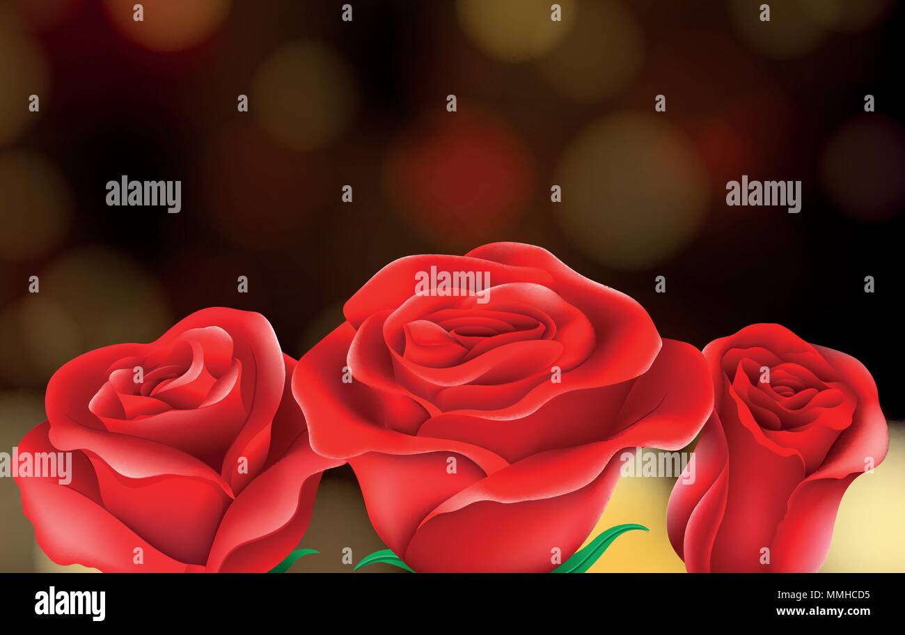 Roses Flower on Nature Background illustration Stock Vector Image & Art ...