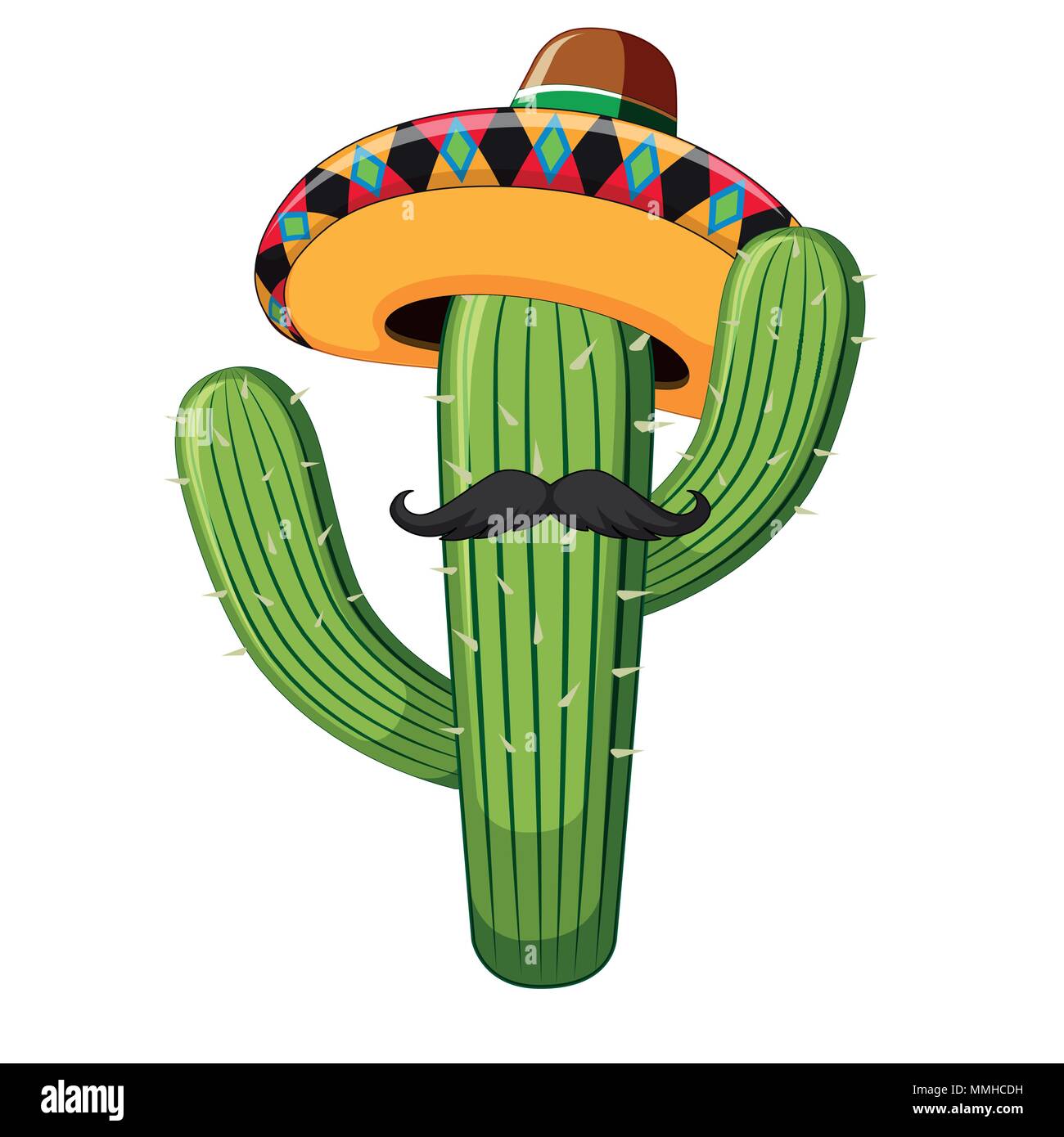 Mexican Style of Cactus on White Background illustration Stock Vector Image  & Art - Alamy