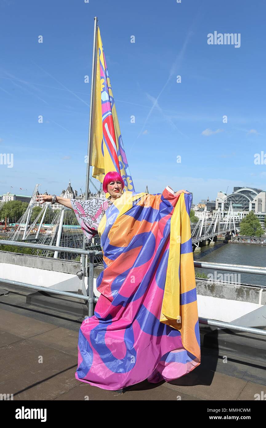 Zandra Rhodes up on the Roof at the Southbank Centre Stock Photo