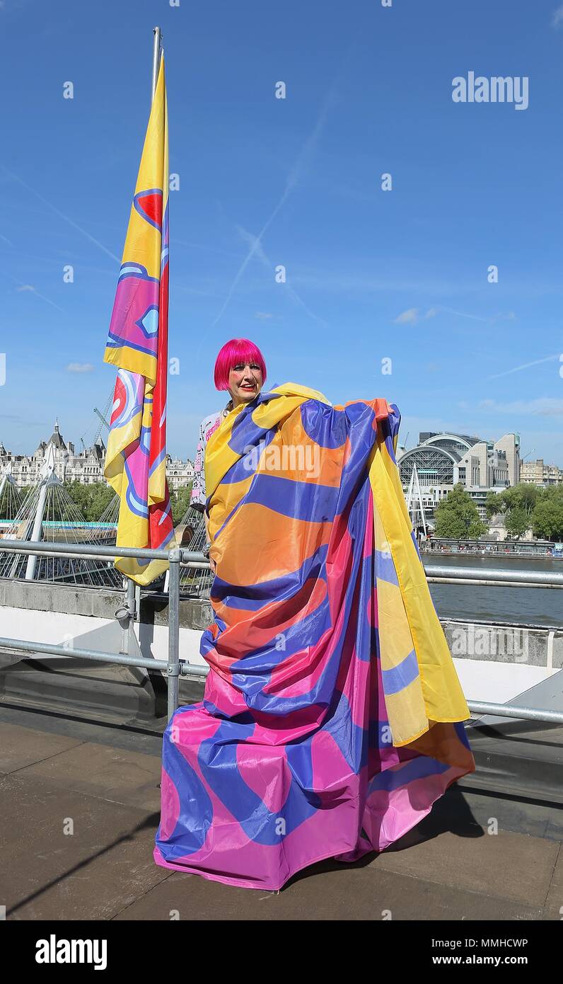Zandra Rhodes up on the Roof at the Southbank Centre Stock Photo