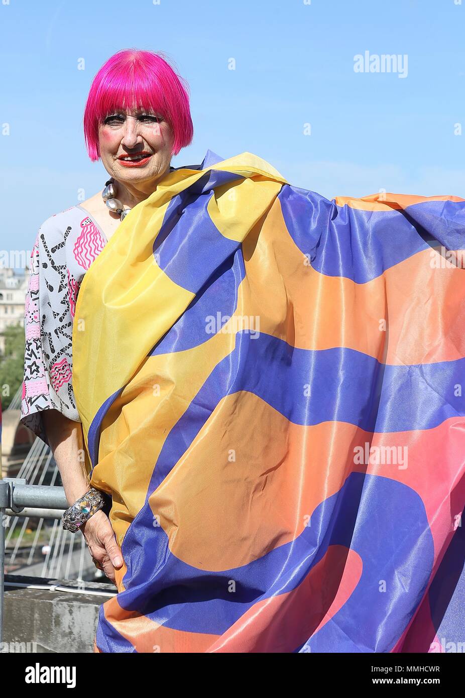 Zandra Rhodes up on the Roof at the Southbank Centre Stock Photo