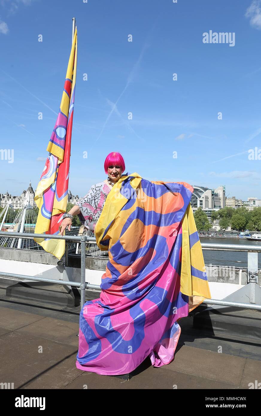 Zandra Rhodes up on the Roof at the Southbank Centre Stock Photo
