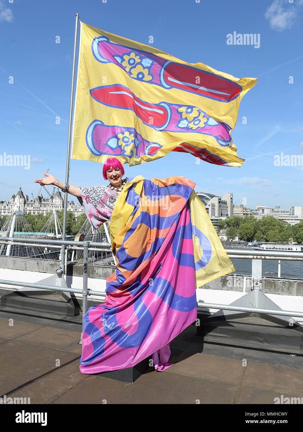 Zandra Rhodes up on the Roof at the Southbank Centre Stock Photo