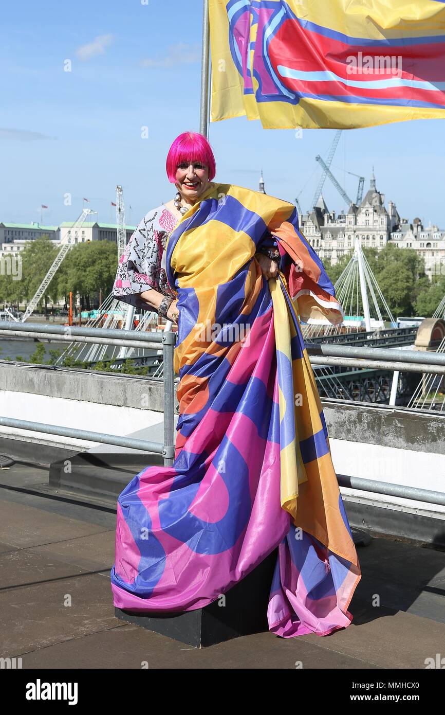 Zandra Rhodes up on the Roof at the Southbank Centre Stock Photo