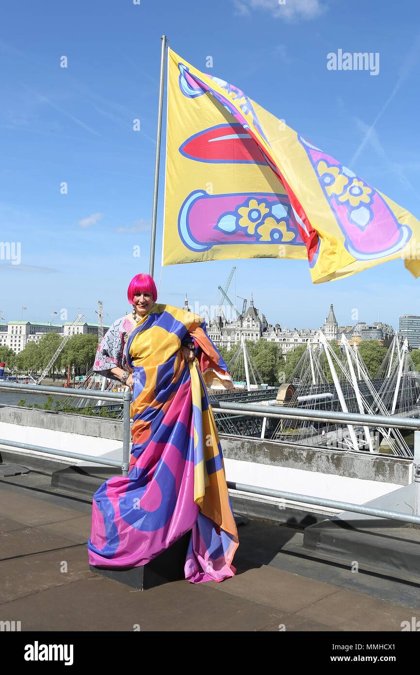 Zandra Rhodes up on the Roof at the Southbank Centre Stock Photo