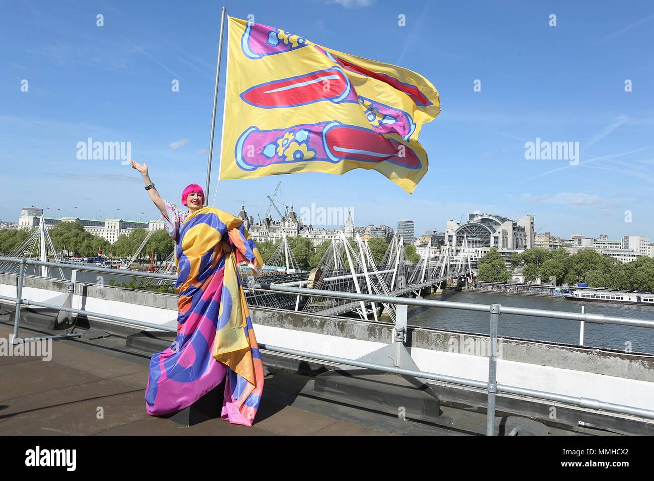 Zandra Rhodes up on the Roof at the Southbank Centre Stock Photo