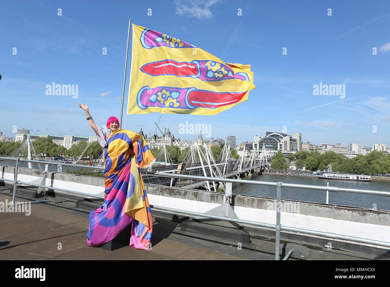 Zandra Rhodes up on the Roof at the Southbank Centre Stock Photo