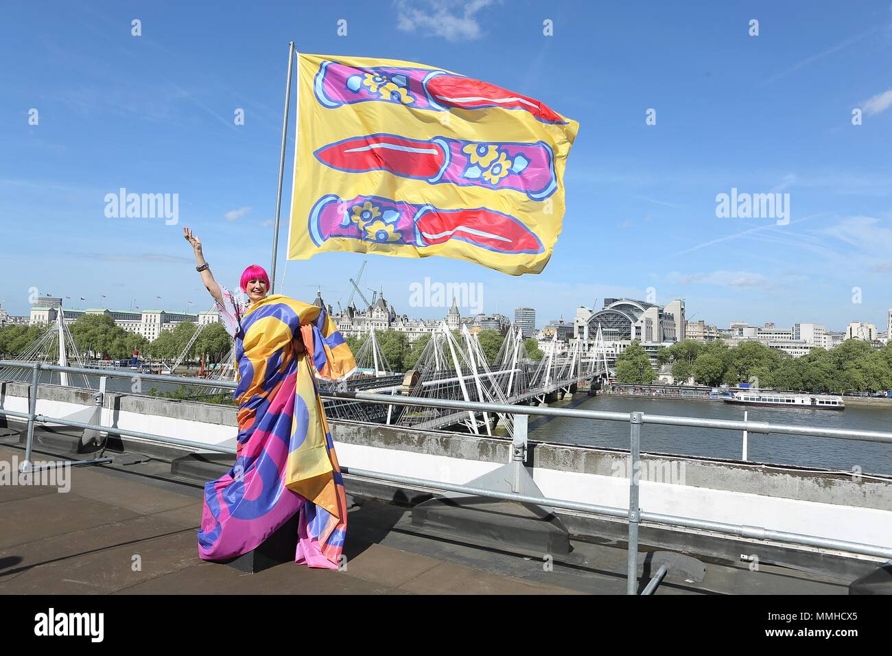 Zandra Rhodes up on the Roof at the Southbank Centre Stock Photo