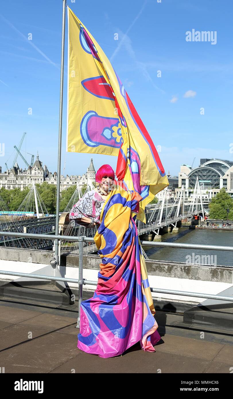 Zandra Rhodes up on the Roof at the Southbank Centre Stock Photo