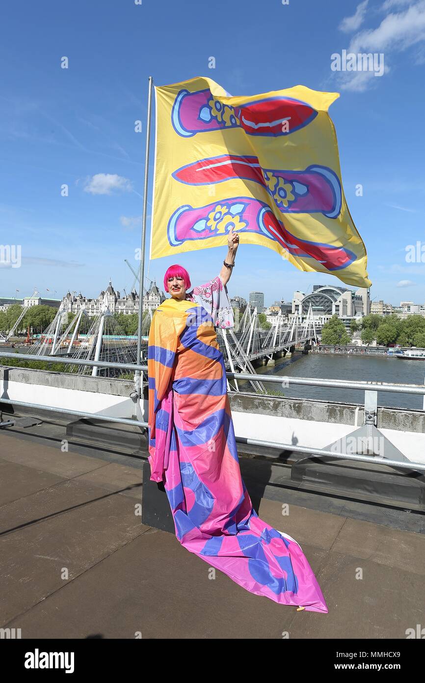 Zandra Rhodes up on the Roof at the Southbank Centre Stock Photo