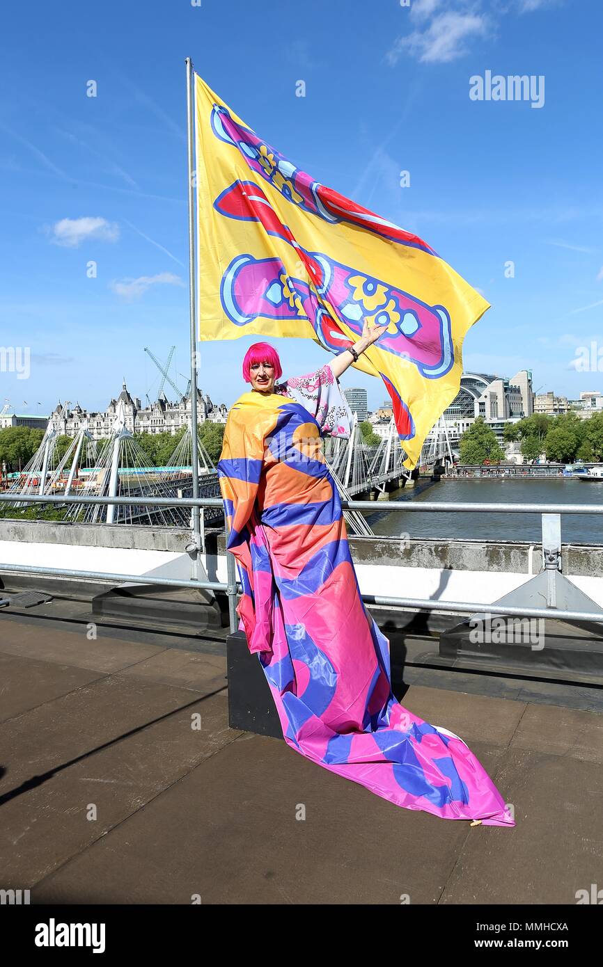 Zandra Rhodes up on the Roof at the Southbank Centre Stock Photo