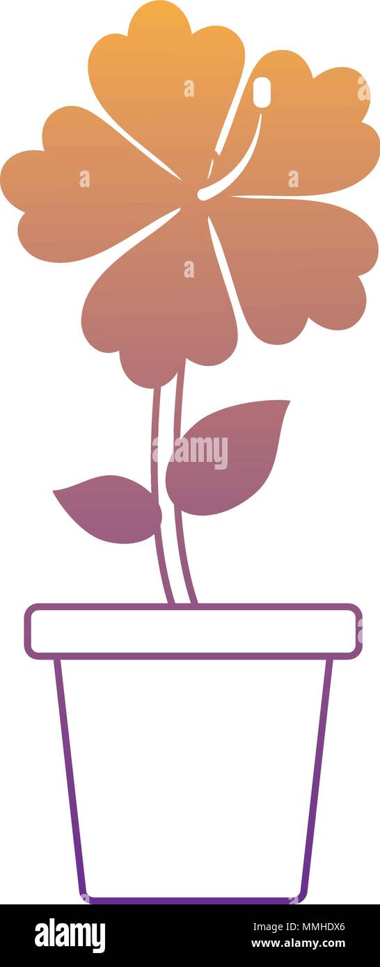 beautiful flower in a pot icon over white background, vector ...