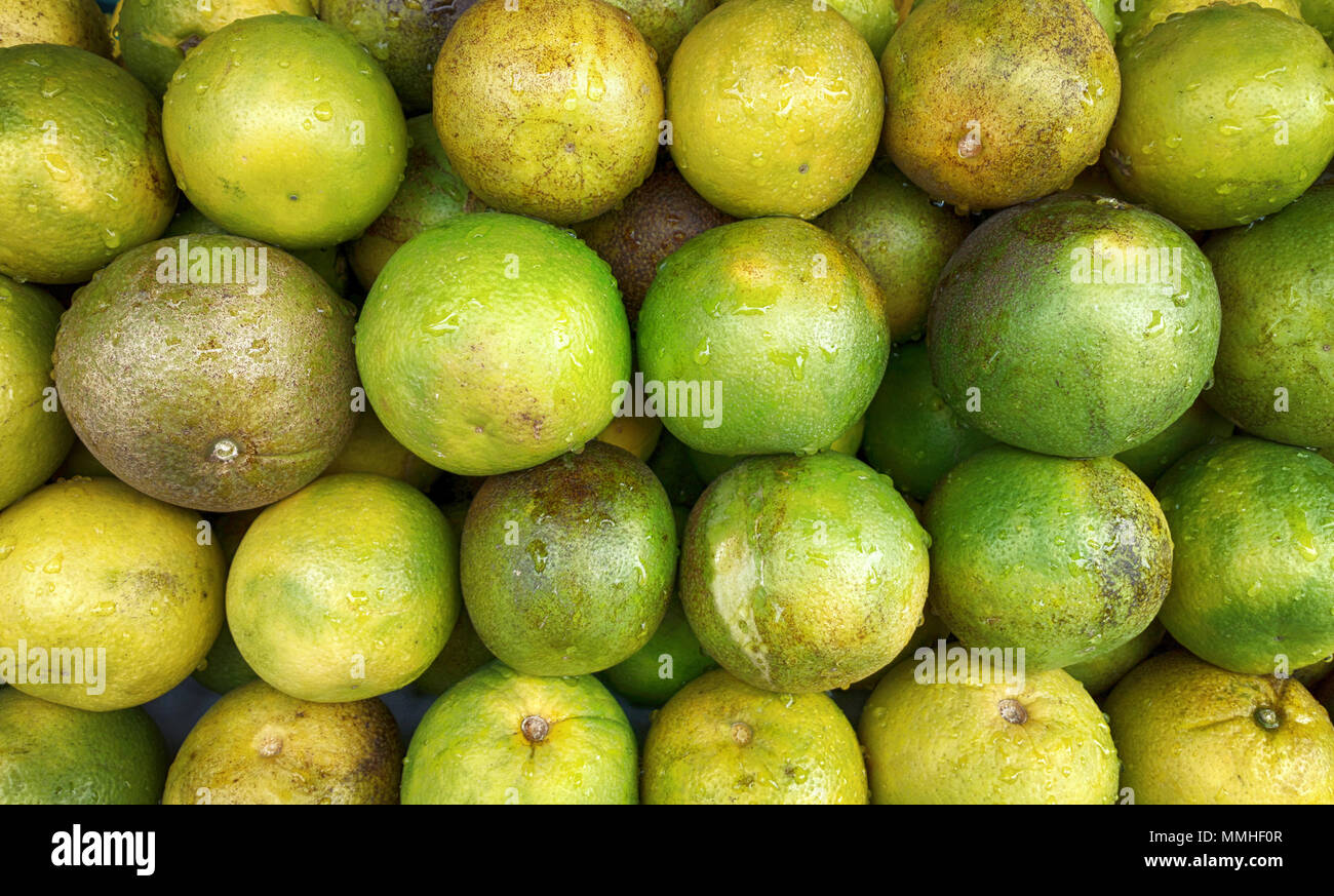 Vegetables and fruits in Indian Bazaar. Lime fruit, limeberry, fruit