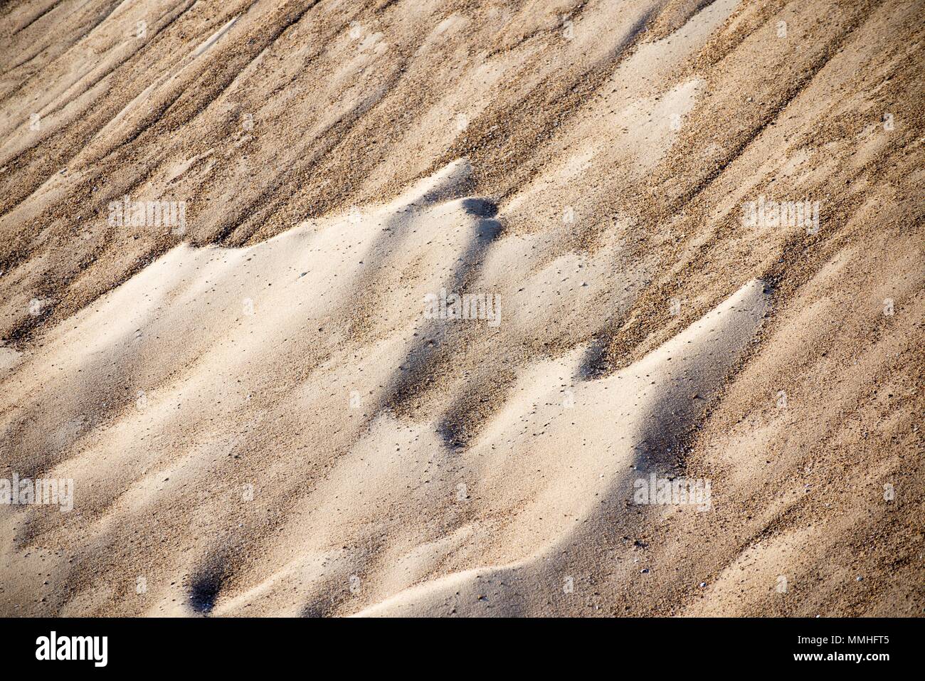 Close up of sand hills. Whole background. Stock Photo