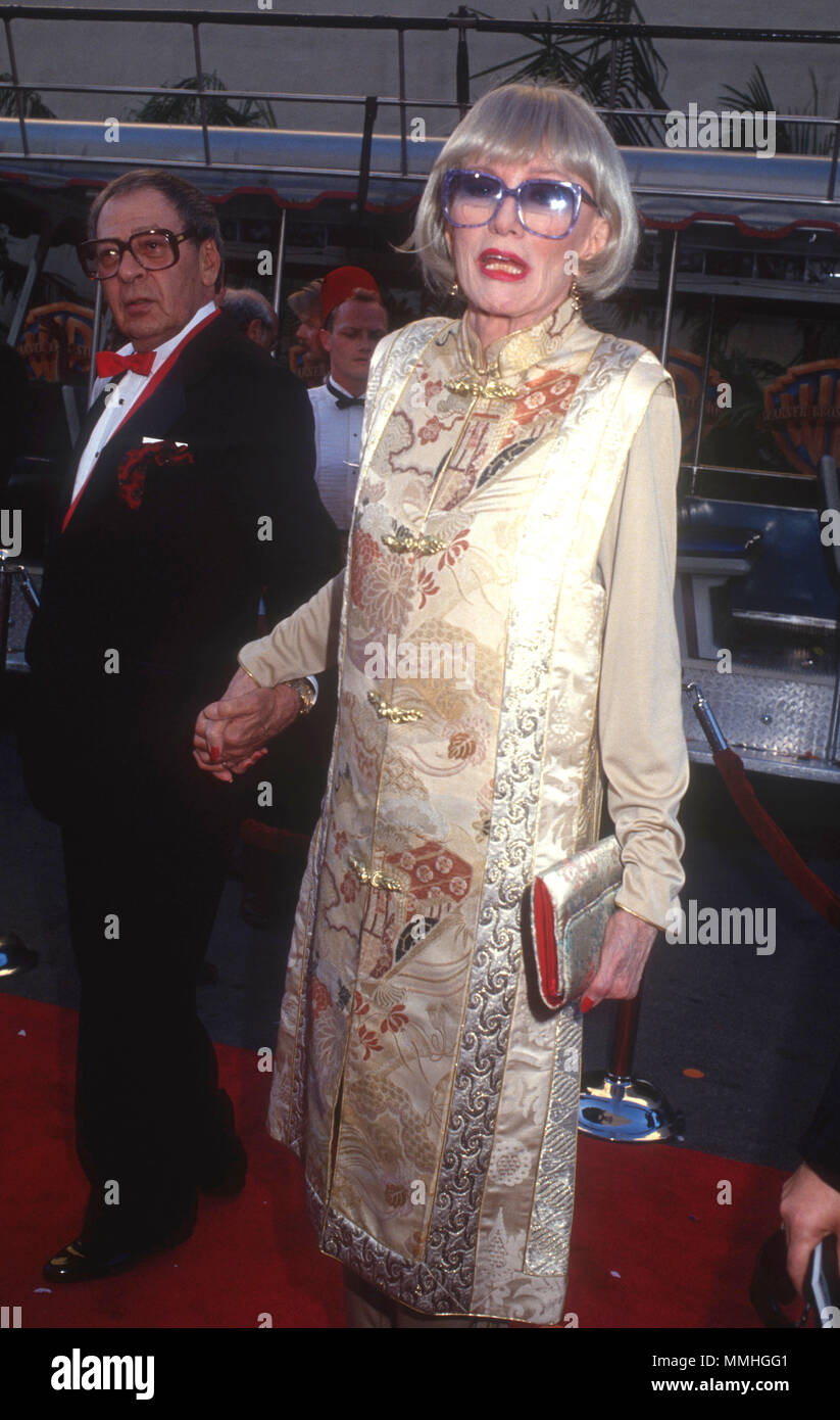 BURBANK, CA - JUNE 02: Actress Eve Arden and husband Don Gummer attend Warner Bros. Studio Rededication event at Warner Bros. Studios on June 2, 1990 in Burbank, California. Photo by Barry King/Alamy Stock Photo Stock Photo