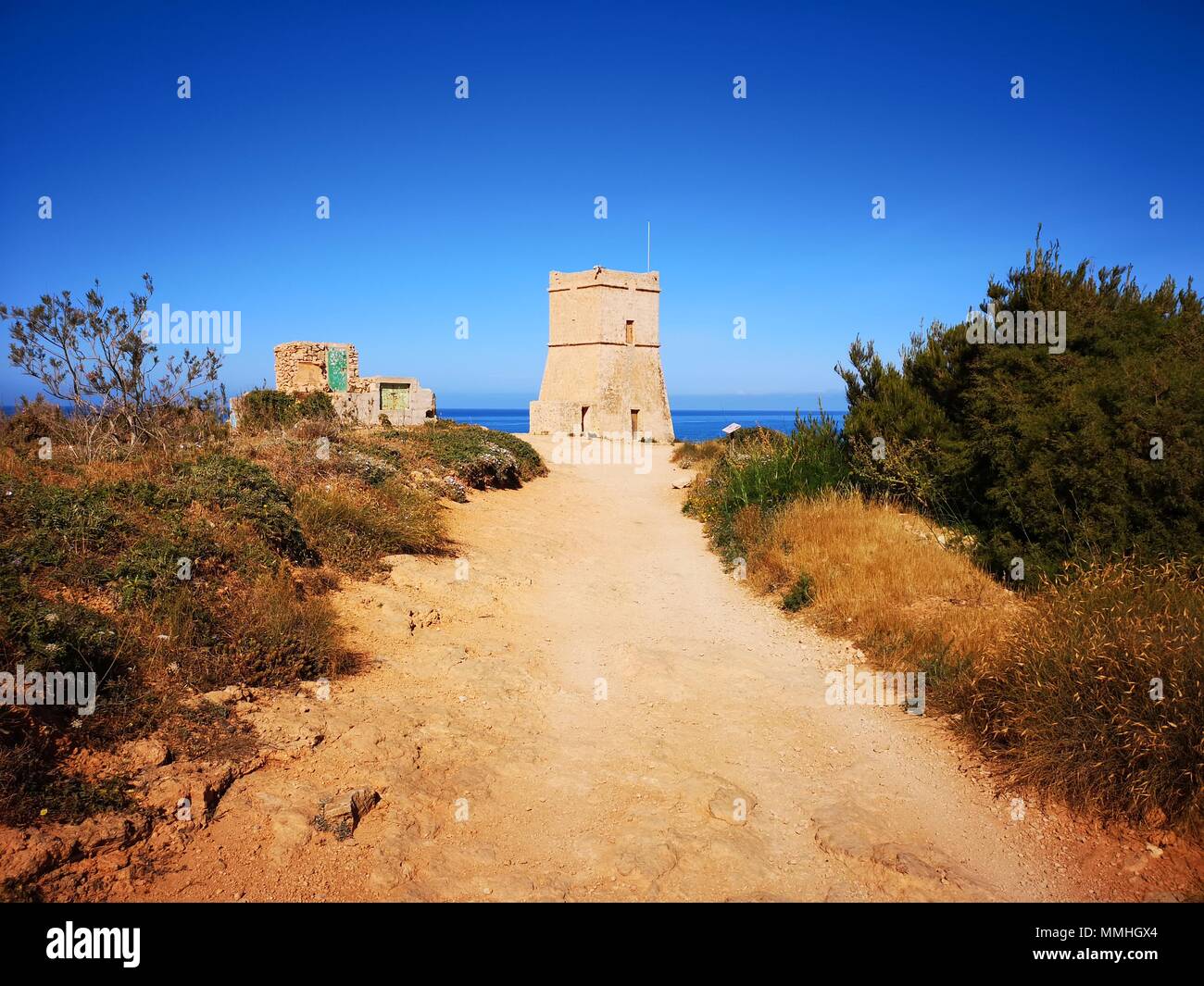 Ghajn Tuffieha tower at Malta, EU Stock Photo Alamy