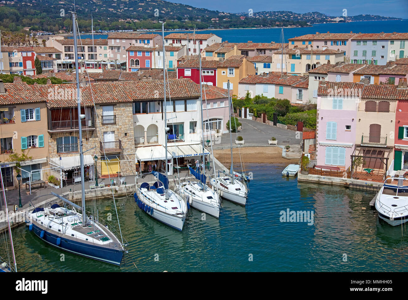 Port Grimaud, lagoon city at Gulf of Saint-Tropez, Cote d'Azur, South ...