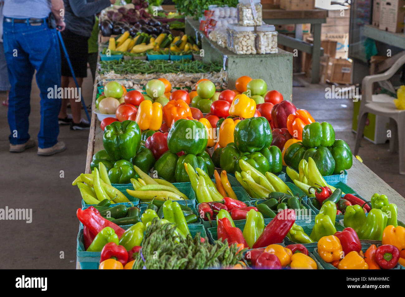 Fresh produce for sale at the Markets of Marion flea market near Ocala, Florida Stock Photo
