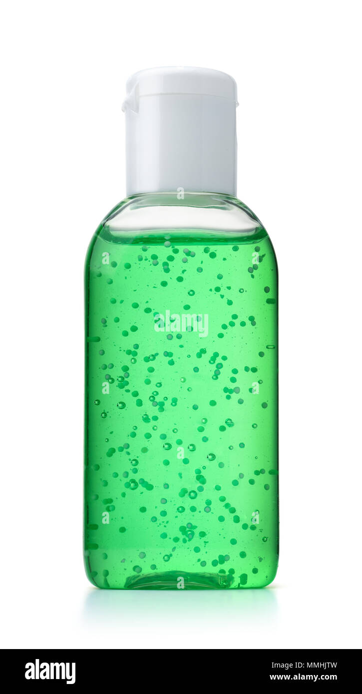 Bottle of antiseptic hand gel isolated on white Stock Photo
