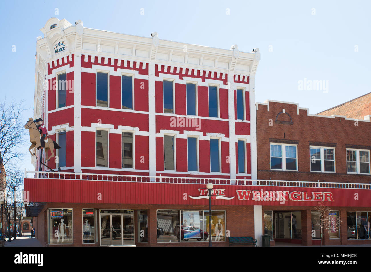 CHEYENNE, WYOMING APRIL 27, 2018 View of The Wrangler in historic