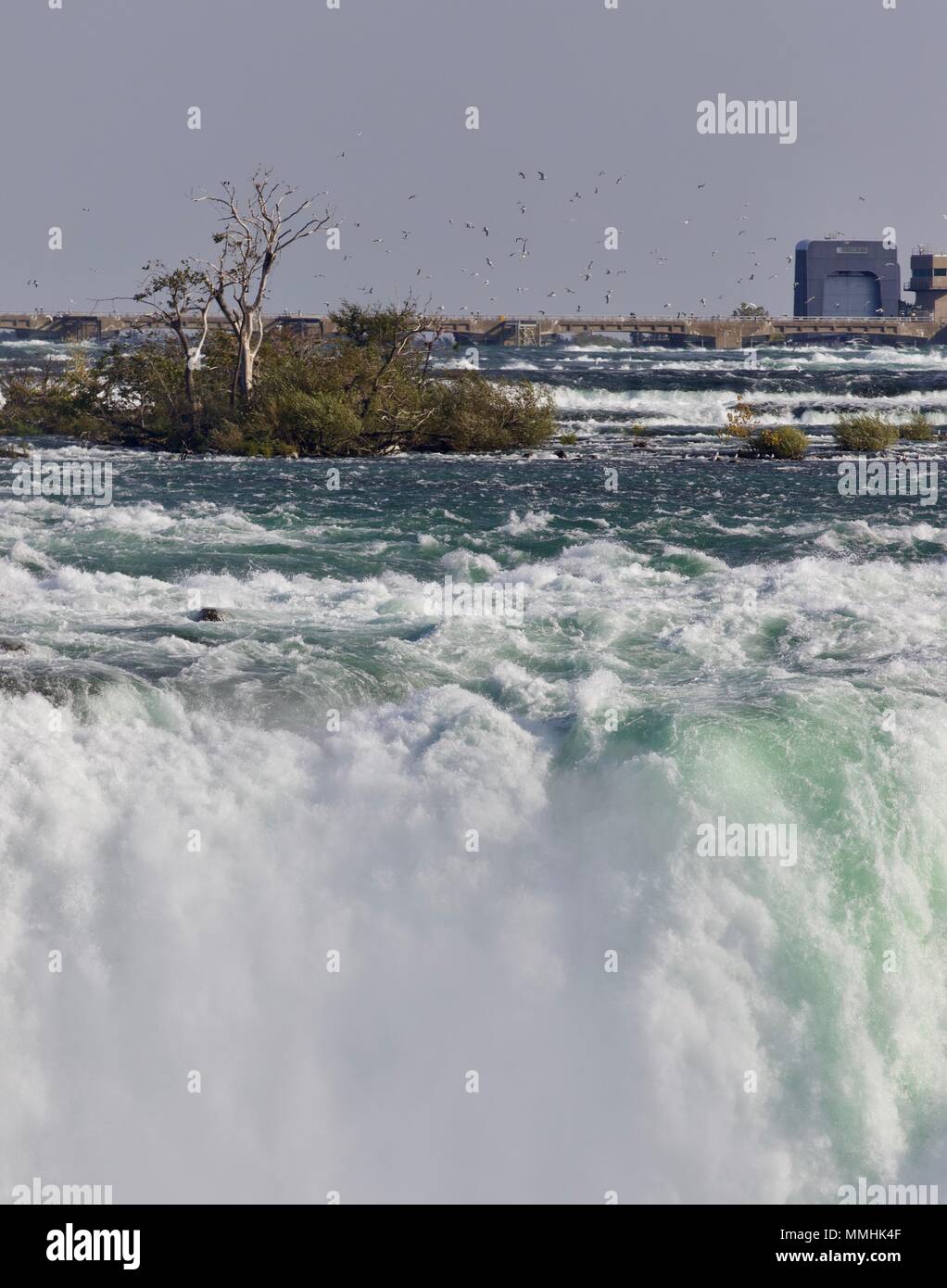 Isolated photo of a powerful Niagara waterfall Stock Photo