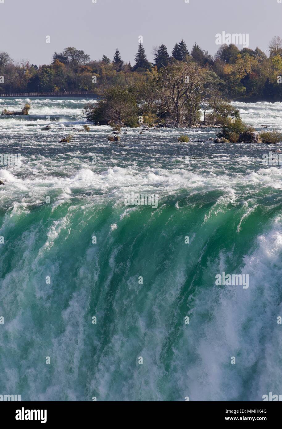 Postcard with a powerful Niagara waterfall Stock Photo