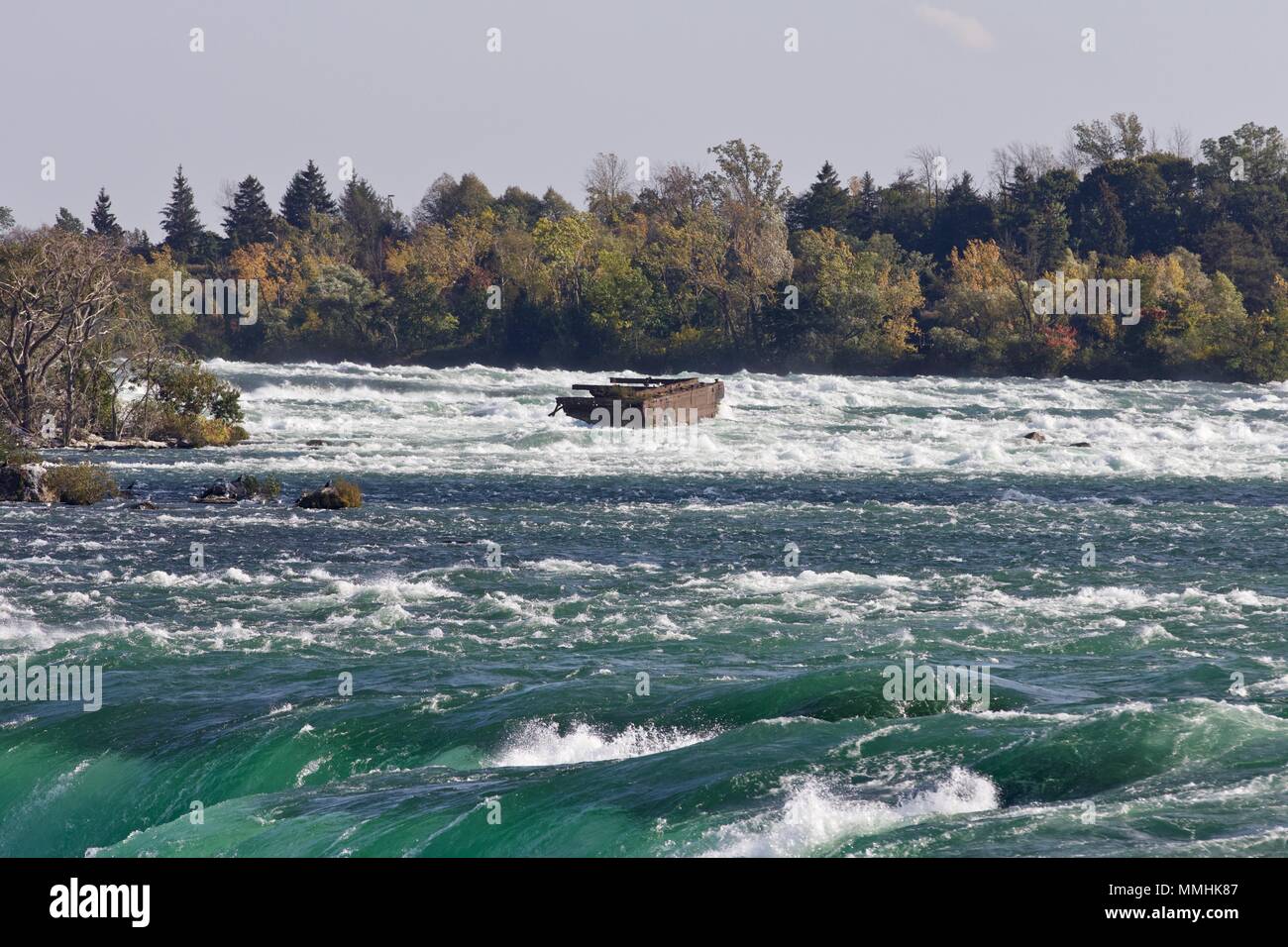 Background with an amazing Niagara river at fall Stock Photo