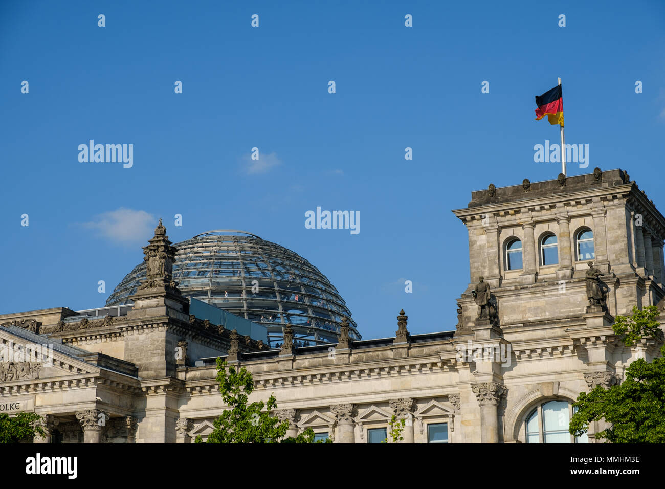 Berlin, Germany - may, 2018: The dome on the Reichstag building, the german parliament in Berlin,  Germany Stock Photo