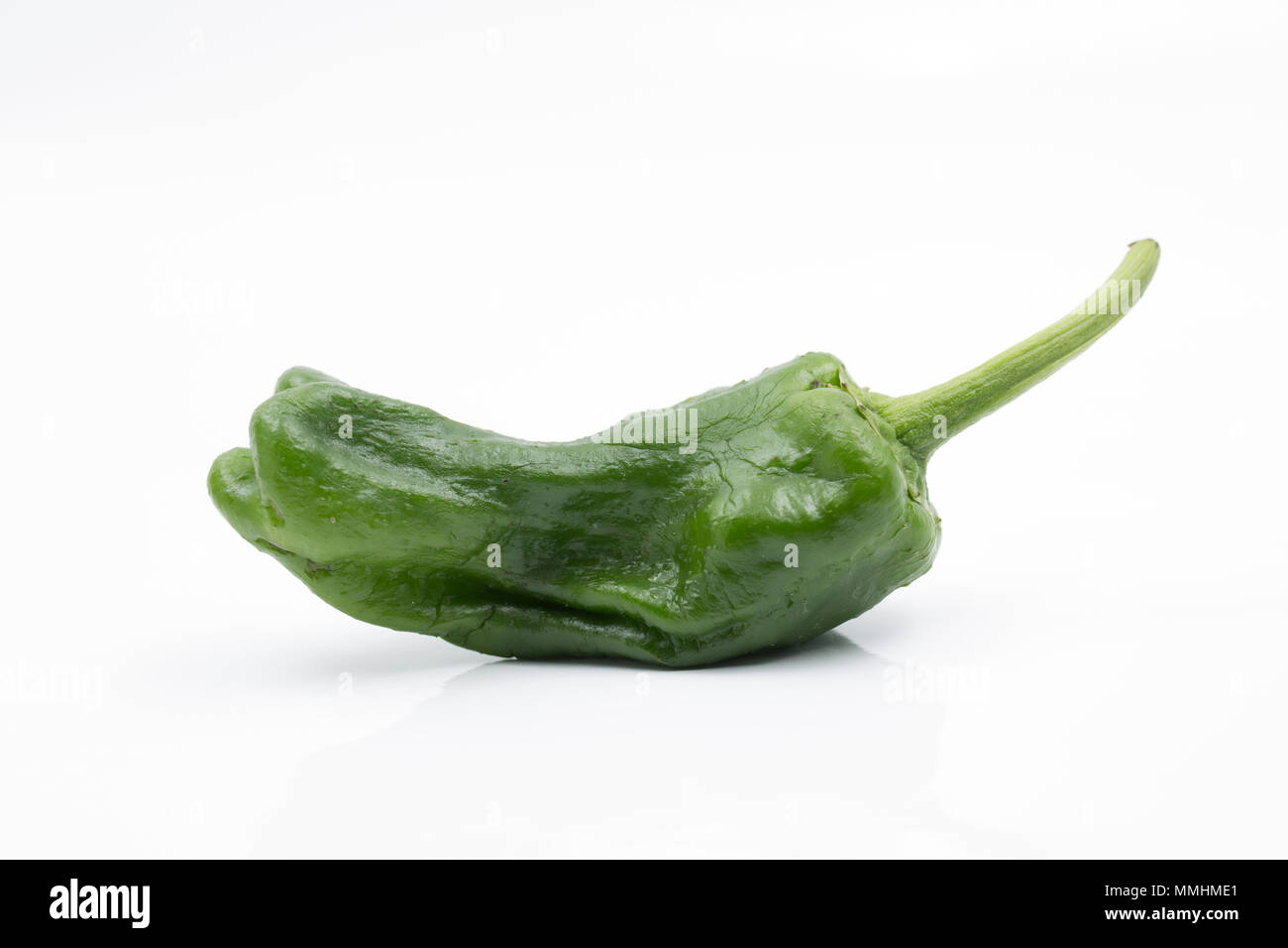 Padron peppers, Capsicum anuum, imported from Spain and bought from a