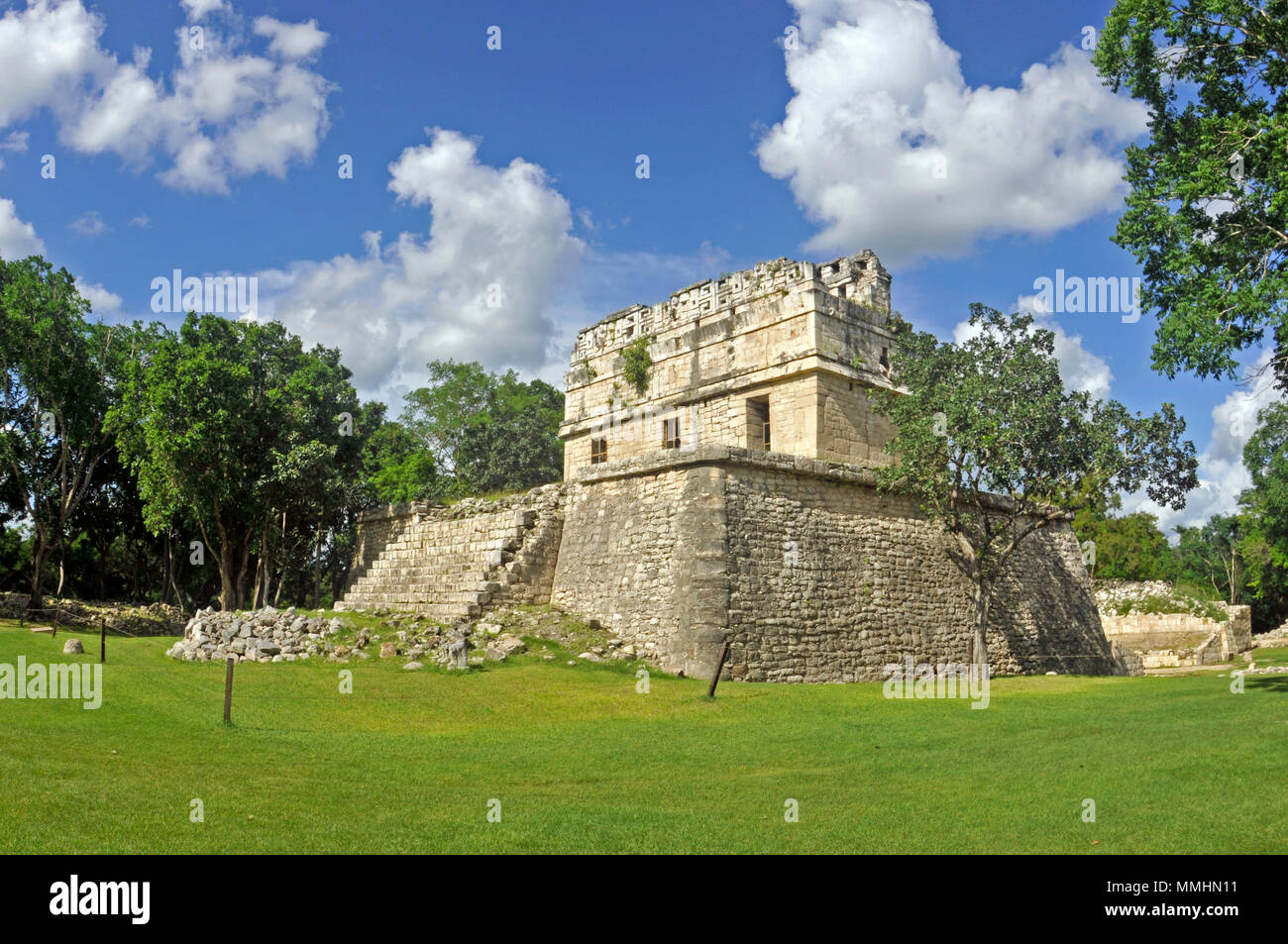 Ruins of the Mayan House of the Deer or 'Casa del Venado' in the UNESCO heritage site of Chichen Itza, Merida, Yucatan Peninsula, Mexico Stock Photo