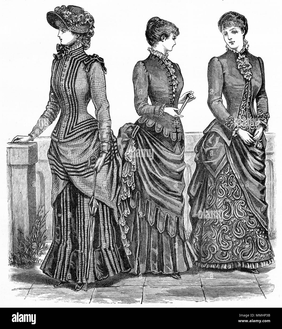 Engraving of summer dresses for 1883. From an original engraving ...