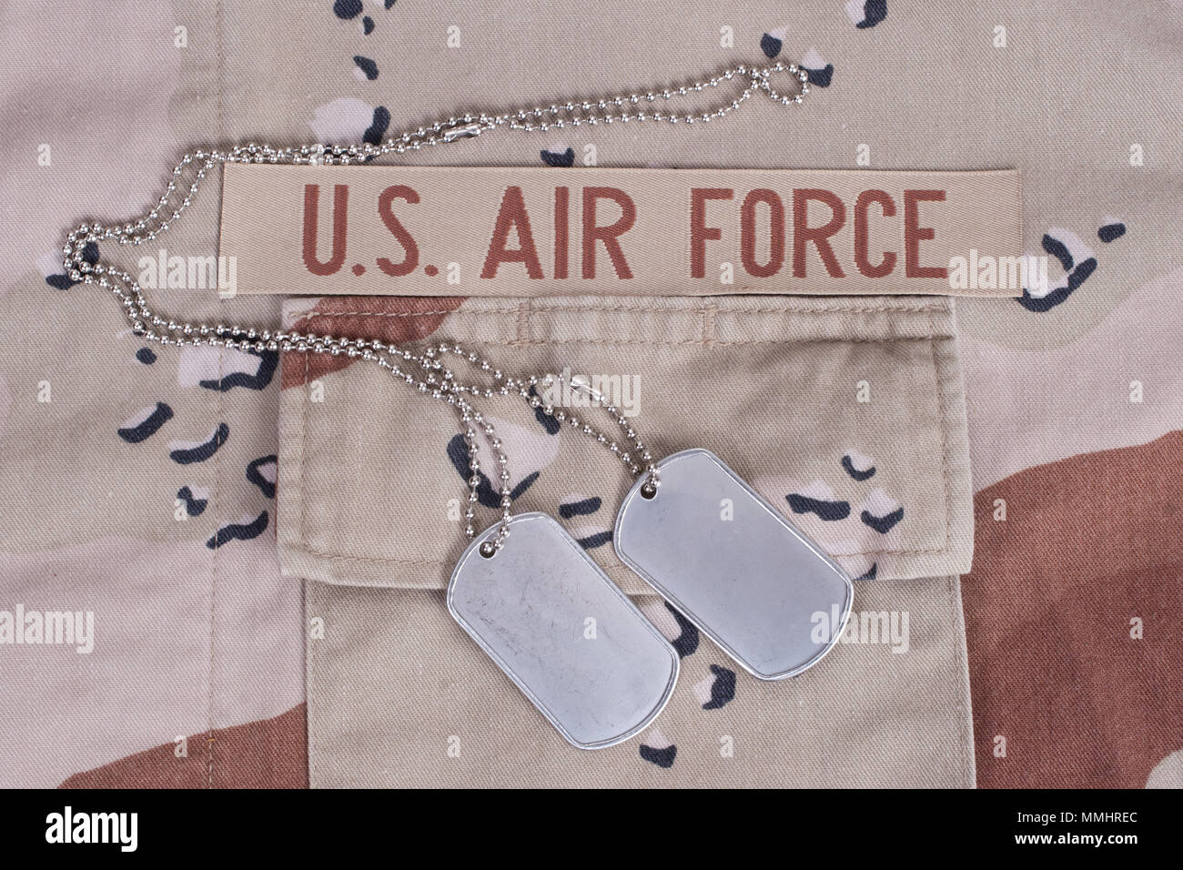 us air force uniform with dog tags Stock Photo Alamy