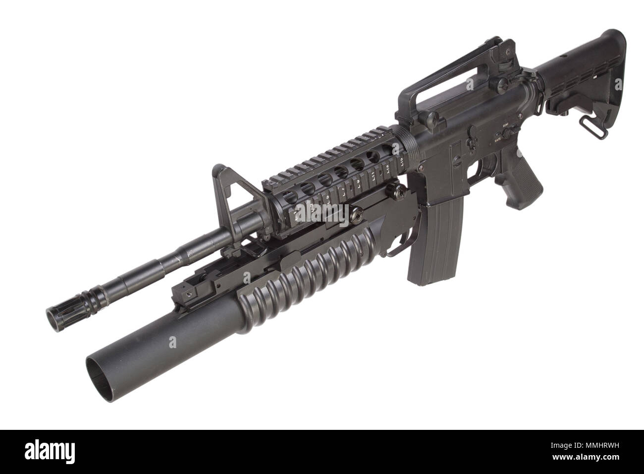 army carbine equipped with an M203 grenade launcher Stock Photo - Alamy