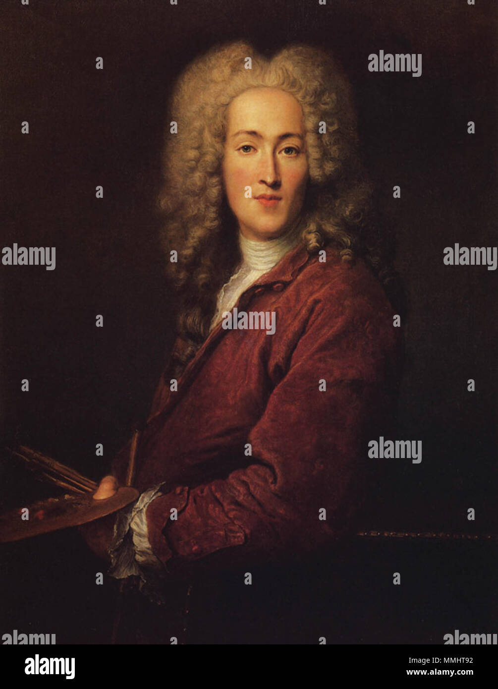 French: Autoportrait Self-portrait. circa 1720. Nicolas Lancret Stock ...
