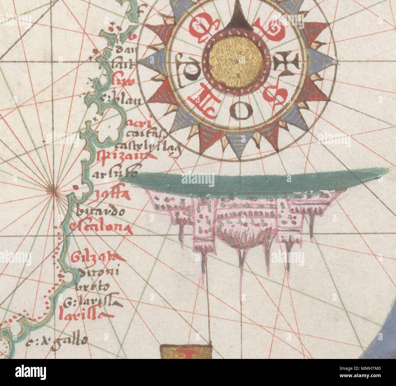 English: Black Sea and eastern Mediterranean. HM 33. JOAN MARTINES,  PORTOLAN ATLAS. Italy, ca. 1578 Call Number: HM 33 Folio: f. 2 Description:  Black Sea and eastern Mediterranean. . circa 1578.