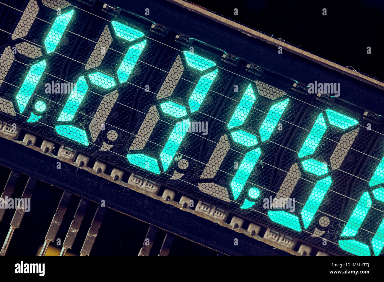 Close-up of a Vacuum Fluorescent Display Stock Photo
